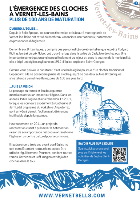 A page talking about the history of bells at George's Anglican Church created by lilbird creative.